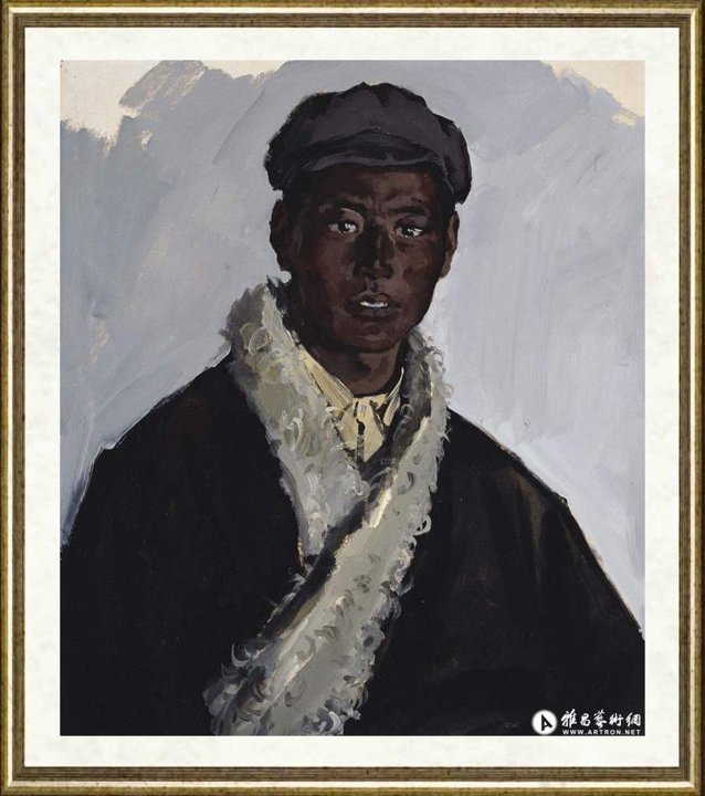苏高礼_高原牧民索南佳Suo Nan Jia—Herdsman on Plateau Oil on Cardboard Qinghai